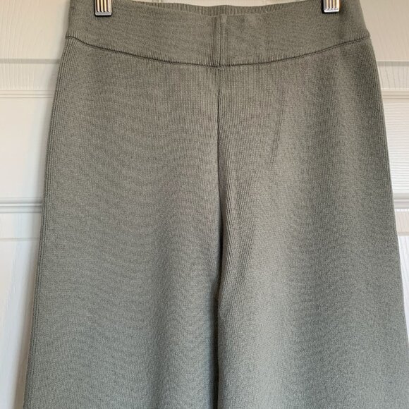 Knitted Khaki Flare Pants - Picture 2 of 6